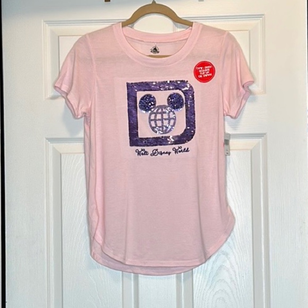 Walt Disney World Sequin Logo Top NWT